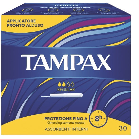 Tampax Blue Box Regular Assorbente Interno Flusso Leggero Medio 30 Pezzi