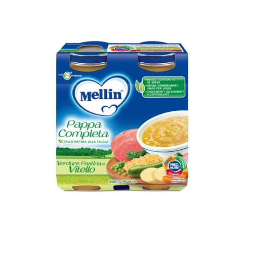 Mellin Pappa Completa Verdura Pastina Vitello 2 x 250 g