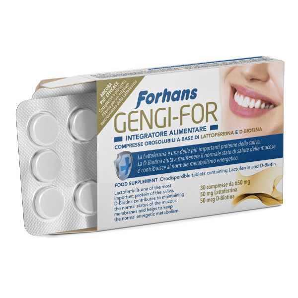 Forhans Gengi For Integratore di Lattoferrina e D Biotina 30 Compresse Orosolubi