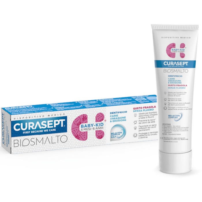 Curasept Biosmalto Baby-Kid Dentifricio Senza Fluoro 50 ml