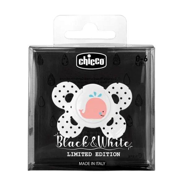 Chicco Succhietto Comfort Black E White Silicone 0-6 Mesi 1 Pezzo