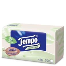 Tempo Box Fazzoletti Natural & Soft 70 Pezzi