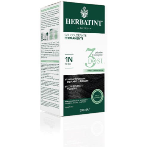 Herbatint Tintura Capelli Gel Permanente 3Dosi 1N Nero 300 ml