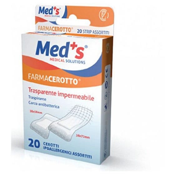 Med's Trasparente Impermeabile 20 Cerotti Ipoallergenici Assortiti