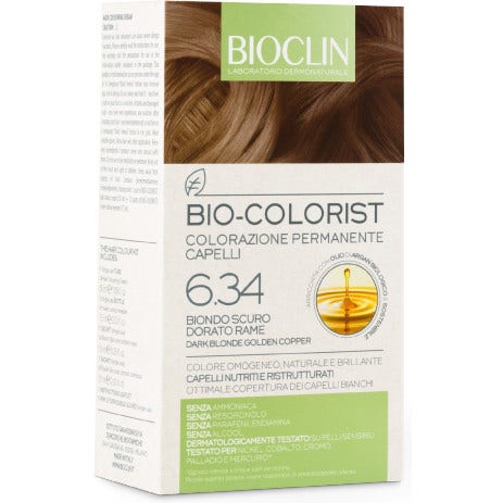 Bioclin Bio-Colorist 6.34 Biondo Scuro Dorato Rame Tintura Naturale Capelli