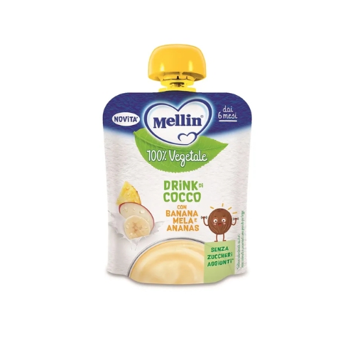 Mellin Drink 100% Vegetale Di Cocco Con Banana Per Bambini 6 Mesi+ 90g