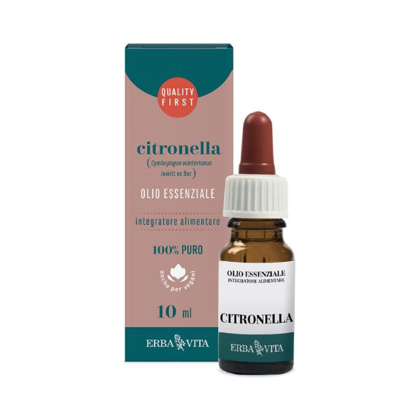 Erba Vita Olio Essenziale Citronella Integratore Naturale 100% Puro 10 ml