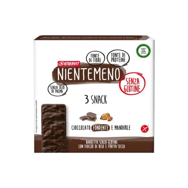 Enervit Nientemeno Barretta Cioccolato Fondente e Mandorle 3 x 33 gr