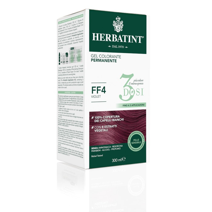 Herbatint Tintura Capelli Gel Permanente 3Dosi FF4 Violet 300 ml