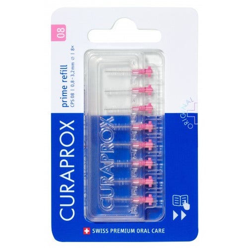 Curaprox Cps 08 Scovolino Interdentale Prime Refill Pink 8 Pezzi