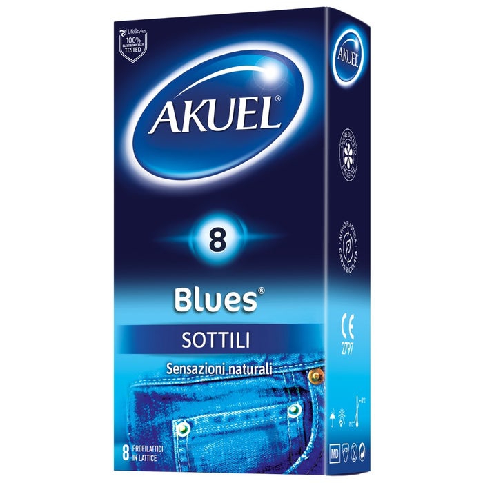 Akuel Preservativi Blues Sottili 8 Pezzi