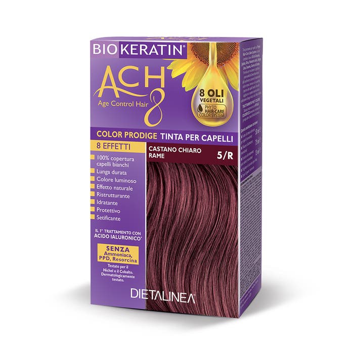 Biokeratin Ach8 Tinta per Capelli Castano Chiaro Rame 5/R