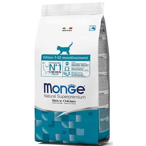 Monge Ricco Di Pollo Cibo Secco Gatti Cuccioli 1-12 Mesi Sacco 1,5 Kg