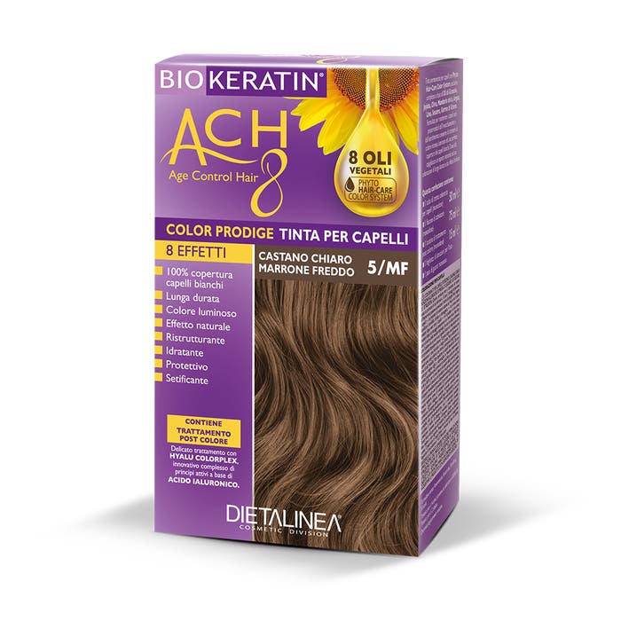 Biokeratin ACH 8 Kit Tinta Per Capelli 5 MF Castano Chiaro Marrone Freddo