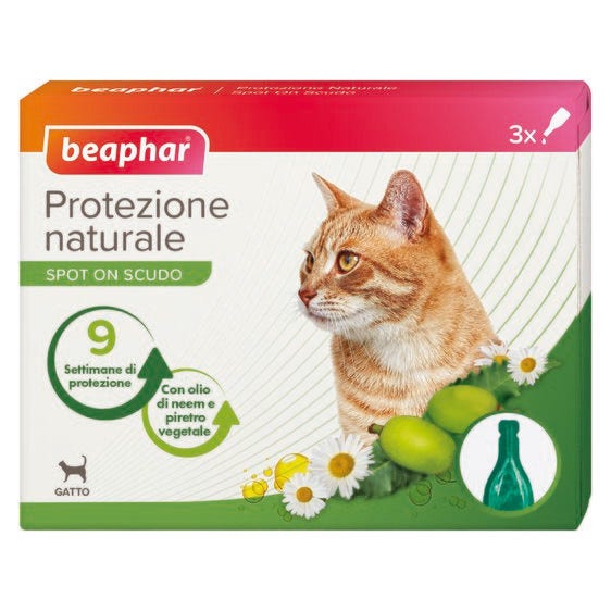 Beaphar Protezione Naturale Spot On Antiparassitario Gatto 3 Pipette Da 1ml