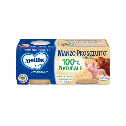 Mellin Omogeneizzato di Manzo e Prosciutto 2 x 80 g