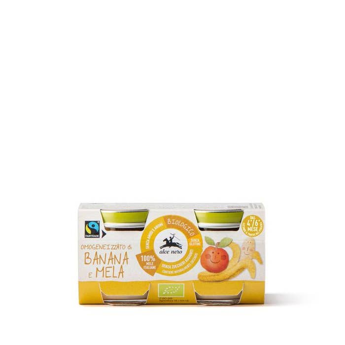 Omogeneizzato Banana Mela Baby Food Bio 4-6M+ 2x80g