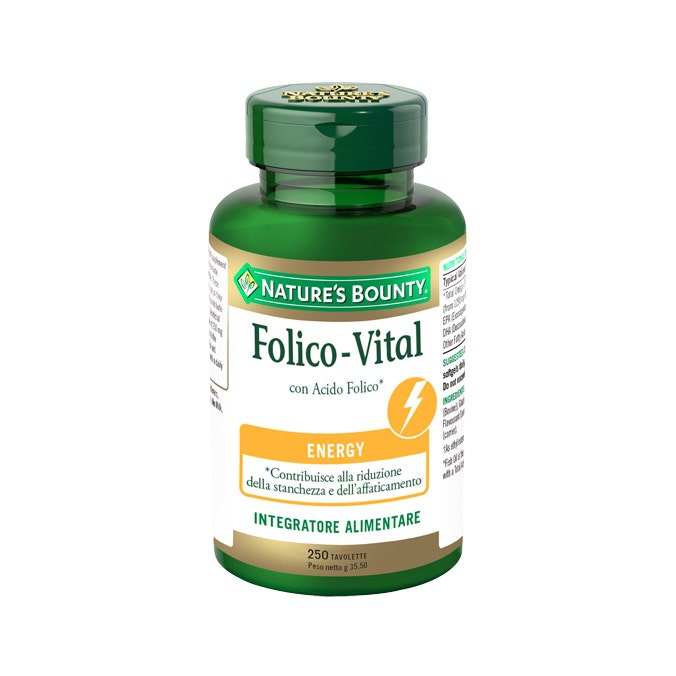 Nature's Bounty Folico-Vital Integratore di Acido Folico 250 Tavolette