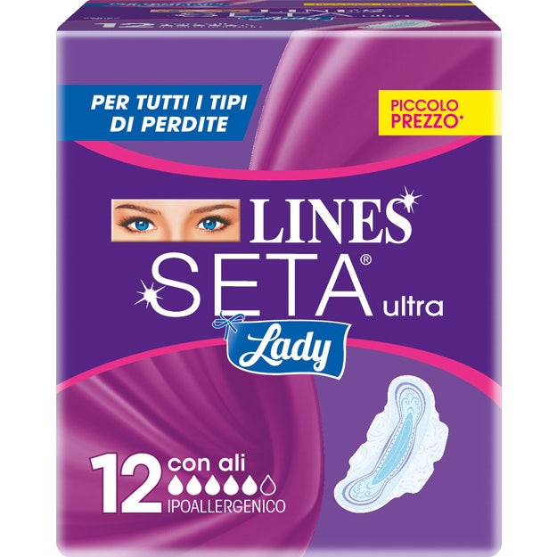 Lines Seta Lady Ultra con Ali 12 Assorbenti