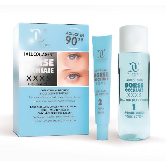 Natur Unique Ialucollagen Borse/Occhiaie XXXS Lozione Tonica da 10 ml + Crema da