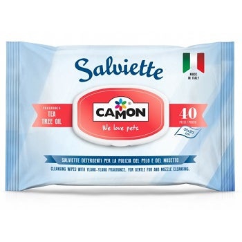 Camon Salviette Detergenti Per Cani E Gatti Tea Tree Oil 40 Pezzi