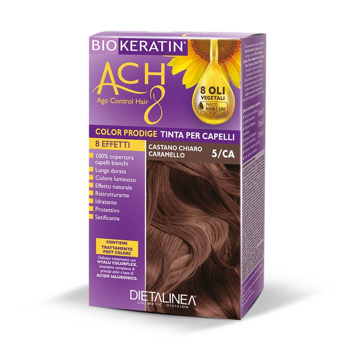 Biokeratin ACH 8 Kit Tinta Per Capelli 5/CA Castano Chiaro Caramello