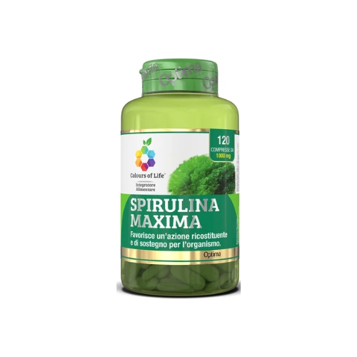 Optima Colours of Life Spirulina Maxima Integratore Ricostituente 120 Compresse