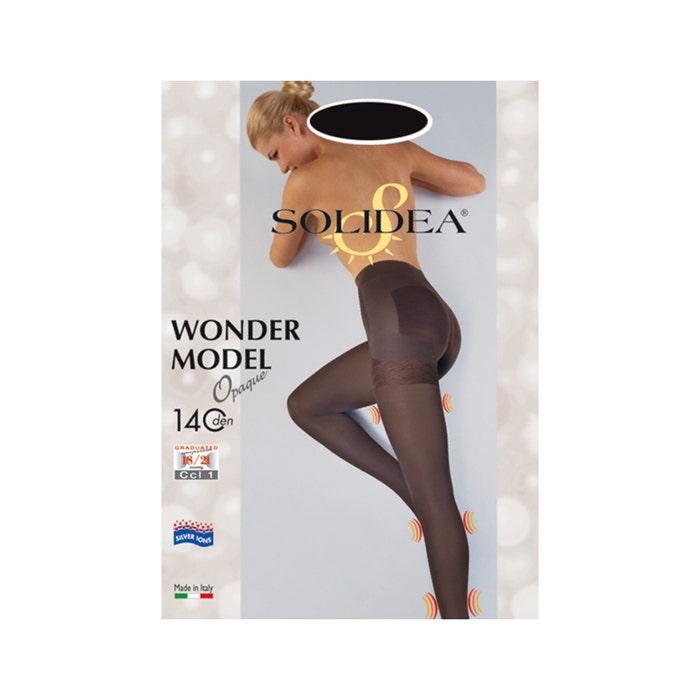 Solidea Wonderl Model Opaque 140 DEN Collant Compressivo Colore Nero Taglia 3