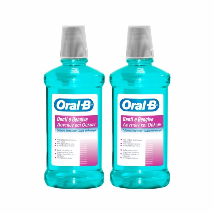 Oral B Collutorio Denti E Gengive Senza Alcol 2x500 ml