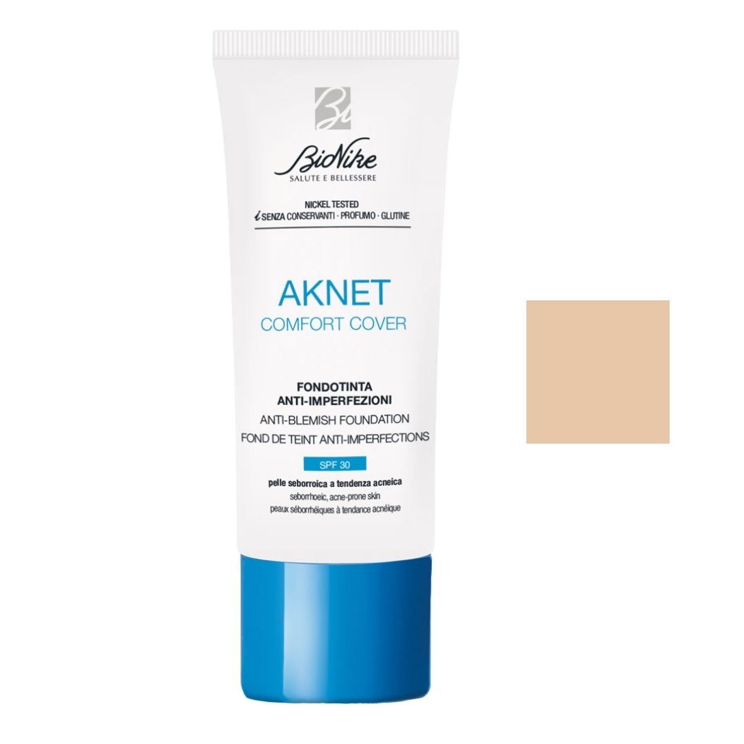 Bionike Aknet Comfort Cover Fondotinta Anti Imperfezioni n.101 Ivoire 30 ml