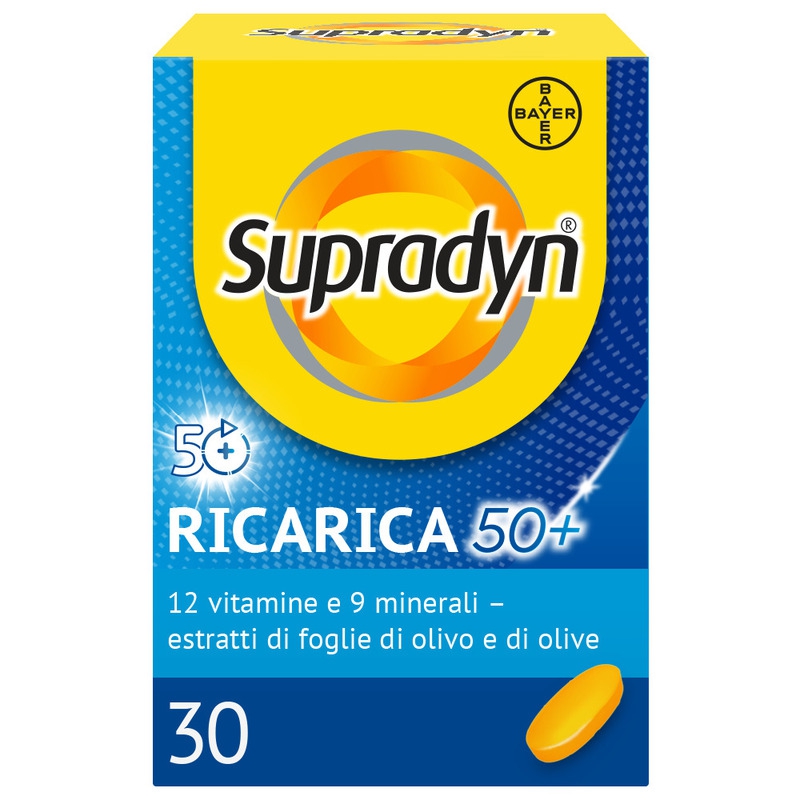 Supradyn Ricarica 50  Integratore Vitamine e Minerali con Antiossidanti 30 Compresse Rivestite
