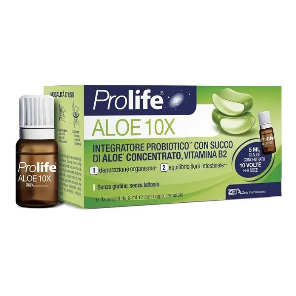 Prolife Aloe Integratore Probiotico con Succo di Aloe 10 Flaconcini 8 ml