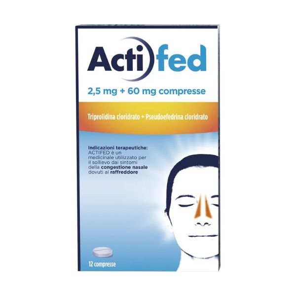 Actifed 2 5 mg 12 Compresse Congestione Nasale e Raffreddore